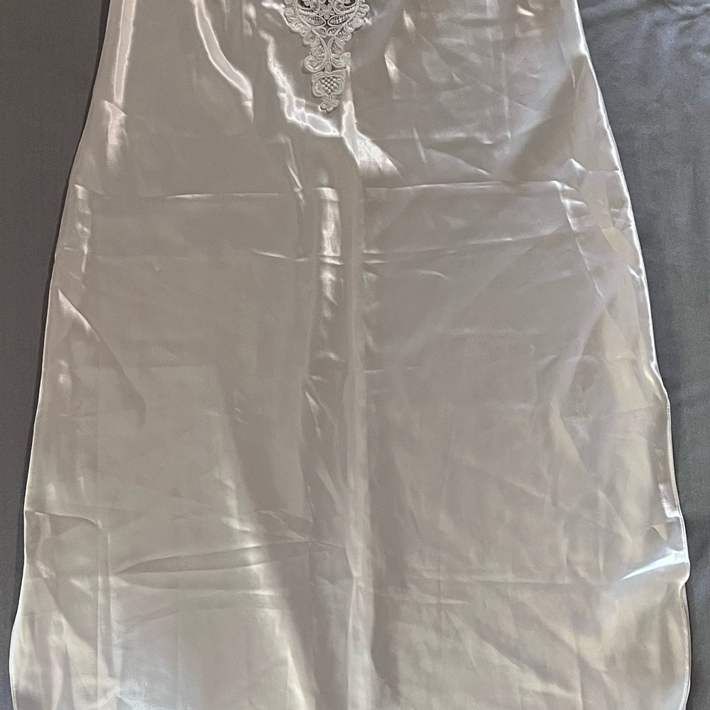 Vintage California Dynasty Satin Camisole Nightgown Lingerie Sz L White - Picture 3 of 12